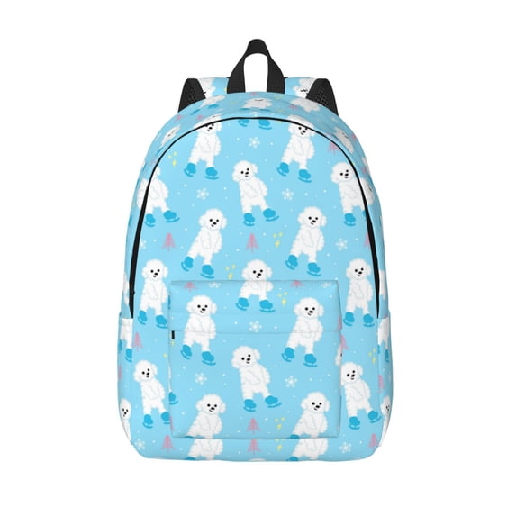 KLL Skating Poodle Fun Print Travel Laptop Backpack - College Backpack Business Work Bag Nurse Bag Casual Daypack for Weekender Business Hiking -Medium
