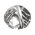 thumbnail image 1 of KLL Skeleton Book Lover Pattern Shower Cap & Bath Cap for Women,Reversible Oversized Waterproof Shower Caps for all Hair Lengths,Elastic Reusable Bathing Hair Cap, 1 of 6