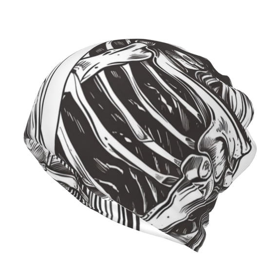 KLL Skeleton Book Lover Pirnt Wicking Running Beanie Head Wrap Cycling Bandana for Men Women
