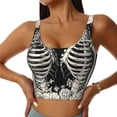thumbnail image 1 of KLL Skeletons Love Flowers for Workout Tank Tops for Women,U Back Fitness Top Built in Shelf Bras Padded Fit for Yoga Gym-Small, 1 of 8