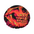 thumbnail image 1 of KLL Skull And Flag Usa Pattern Shower Cap & Bath Cap for Women,Reversible Oversized Waterproof Shower Caps for all Hair Lengths,Elastic Reusable Bathing Hair Cap, 1 of 6
