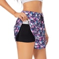 thumbnail image 1 of KLL Skull Flower Blue Pattern Shorts Women,Athletic Shorts High Waisted Running Shorts Pocket Sporty Short Gym Elastic Workout Shorts-X-Large, 1 of 7