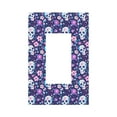 thumbnail image 1 of KLL Skull Purple Flower Pattern Electrical Outlet Covers, 3" x 5" 1 Pack Electric Receptacle Plug Covers for Decorator Receptacle Outlet & Switch-Style U, 1 of 6