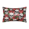 thumbnail image 1 of KLL Skull and Roses Pattern Silk Pillowcase for Hair and Skin Standard Size 20"X 30" Soft Breathable Pillow Covers for Sleeping, 1 of 1