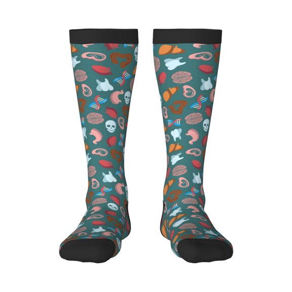 KLL Skull cute organ Print Cool Socks Men's Women's Crew Socks Funny Crazy Novelty Stockings