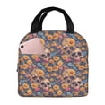 thumbnail image 1 of KLL Skull daisy colorful Print Insulated Lunch Bag Women, Reusable Cute Tote Lunch Box for Adult & Men, Leakproof Cooler Lunch Bags for Work Office Travel Picnic, 1 of 5