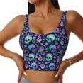 thumbnail image 1 of KLL Skull flower cute for Workout Tank Tops for Women,U Back Fitness Top Built in Shelf Bras Padded Fit for Yoga Gym-Large, 1 of 8