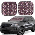 thumbnail image 1 of KLL Skull flower leaf colorful Windshield Sun Shade 2-Piece Foldable Car Front Window Sunshade for Most Sedans SUV Truck- Medium, 1 of 5