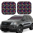 thumbnail image 1 of KLL Skull mushroom colorful Windshield Sun Shade 2-Piece Foldable Car Front Window Sunshade for Most Sedans SUV Truck- Small, 1 of 5