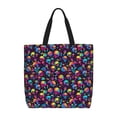 thumbnail image 1 of KLL Skull rainbow color mushroom Pattern Aesthetic Tote Bag for Women Beach Bag Shopping Bags Shoulder Bag Reusable Grocery Bags, 1 of 5