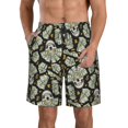 thumbnail image 1 of KLL Skull with Dollar Men's Casual Summer Beach Shorts Hawaiian Shorts with Pockets-X-Large, 1 of 6