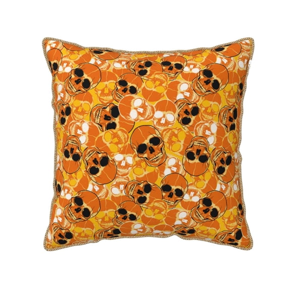 KLL Skulls Decorative Throw Pillow Covers Velvet Soft for Couch Sofa Bedroom Living Room Outdoor (No pillow core)- 16"x16"