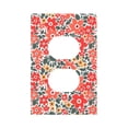 thumbnail image 1 of KLL Small Coral Red Flowers Pattern Electrical Outlet Covers, 3" x 5" 1 Pack Electric Receptacle Plug Covers for Decorator Receptacle Outlet & Switch-Style S, 1 of 6