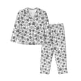 thumbnail image 1 of KLL Snake Print Women's Long Sleeve Pajamas with Pants Sleepwear Loungewear 2 Set-Large, 1 of 7