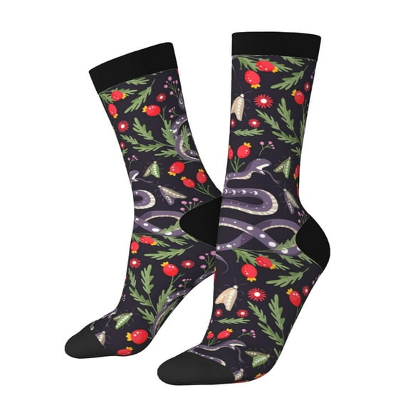 KLL Snakes And Snake Fruit Print Cool Socks Men's Women's Crew Socks Funny Crazy Novelty Stockings