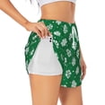 thumbnail image 1 of KLL Snowflake Pattern Shorts Women,Athletic Shorts High Waisted Running Shorts Pocket Sporty Short Gym Elastic Workout Shorts-Medium, 1 of 7