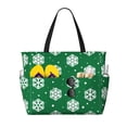 thumbnail image 1 of KLL Snowflake Print Large Beach Tote Bag Women Waterproof Sandproof Zipper Beach Tote Bag for Pool Gym Grocery Travel with Wet Pocket, 1 of 7