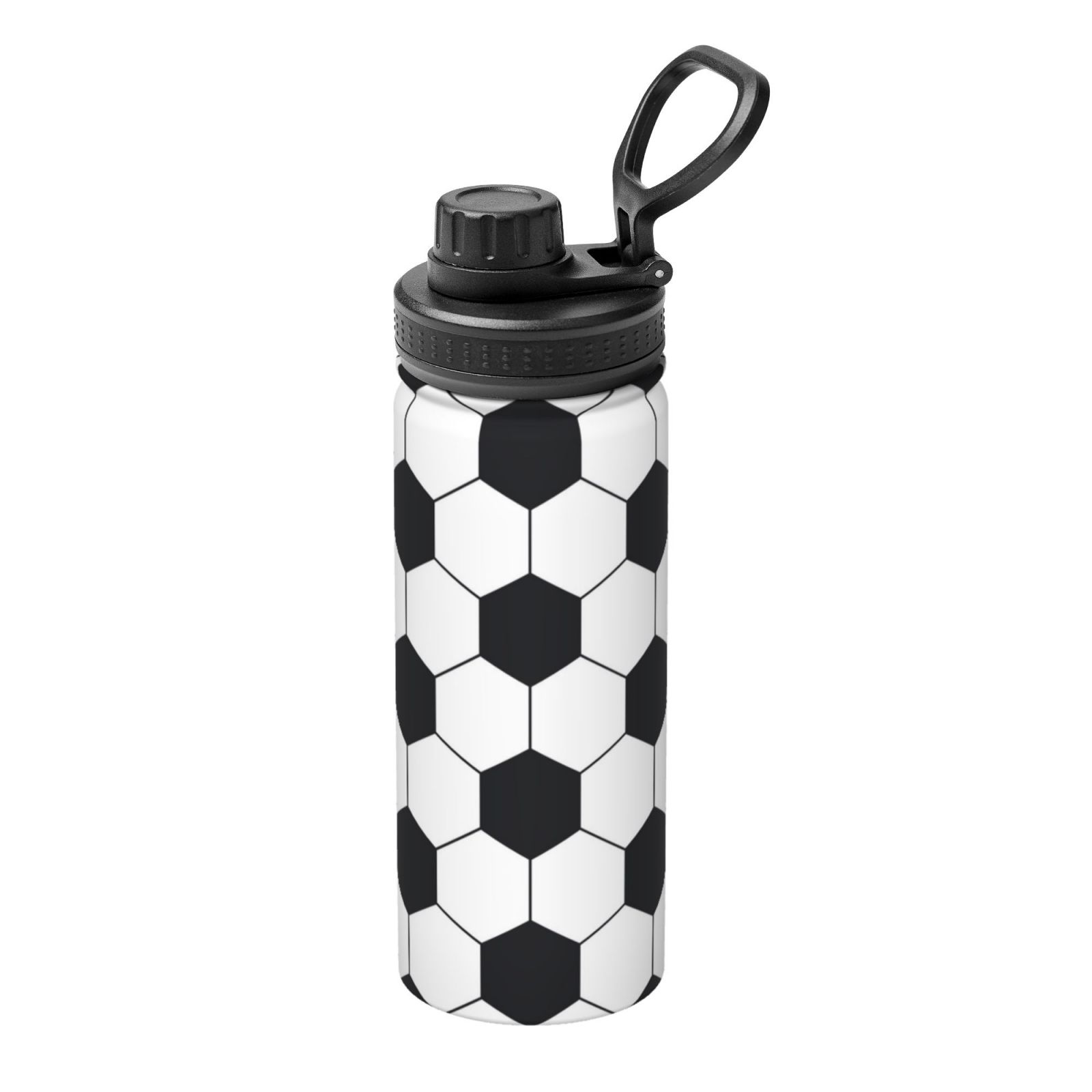 KLL Soccer Ball Pattern 18oz Insulated Water Bottle, Stainless Steel ...