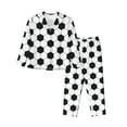 thumbnail image 1 of KLL Soccer Ball Print Women's Long Sleeve Pajamas with Pants Sleepwear Loungewear 2 Set-Small, 1 of 7