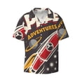 thumbnail image 1 of KLL Space Adventure Print Men's Shirt Short Sleeve Button Down Summer Cuba Beach Shirts- Medium, 1 of 7