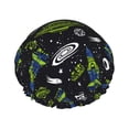 thumbnail image 1 of KLL Space Rockets Pattern Shower Cap & Bath Cap for Women,Reversible Oversized Waterproof Shower Caps for all Hair Lengths,Elastic Reusable Bathing Hair Cap, 1 of 7