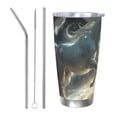 thumbnail image 1 of KLL Space White Horse Print 40oz Stainless Steel Insulated Car Cup with Spillproof Lid - Keep Your Drink Hot or Cold on the Go-Straw Three-piece Set, 1 of 8