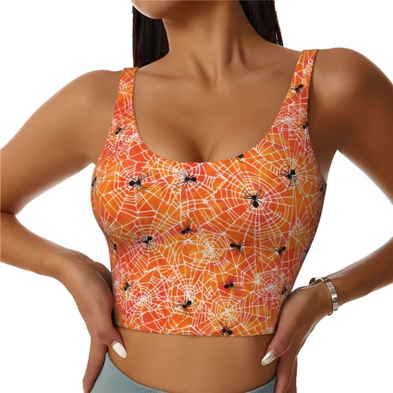 KLL Spider for Workout Tank Tops for Women,U Back Fitness Top Built in Shelf Bras Padded Fit for Yoga Gym-Large