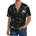 thumbnail image 1 of KLL Spiders On The Web Print Men's Shirt Short Sleeve Button Down Summer Cuba Beach Shirts- X-Large, 1 of 5