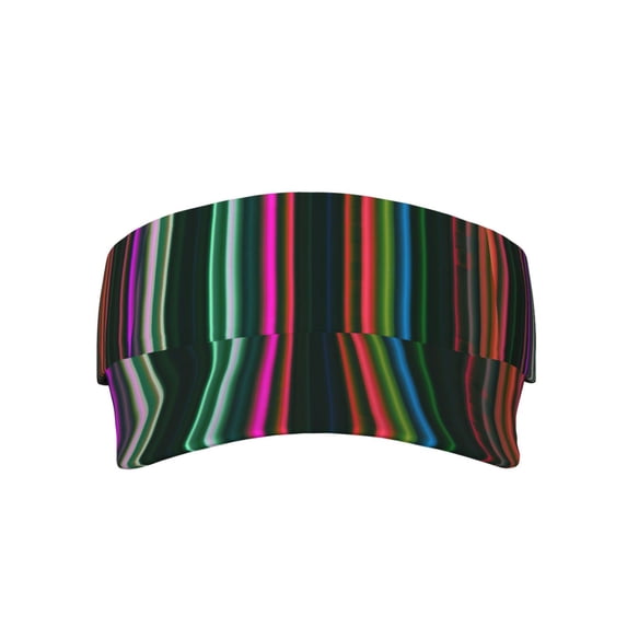 KLL Sport Sun Visor Hats Ball Caps Empty Top Baseball Sun Cap for Men Women-Colorful Stripes