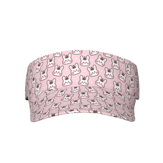 KLL Sport Sun Visor Hats Ball Caps Empty Top Baseball Sun Cap for Men Women-Cute Rabbit
