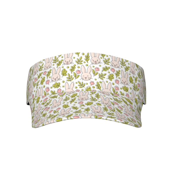 KLL Sport Sun Visor Hats Ball Caps Empty Top Baseball Sun Cap for Men Women-Cute Rabbit