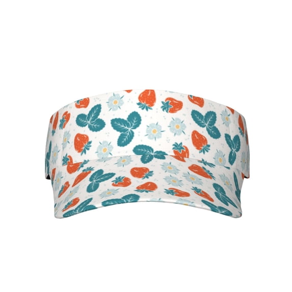 KLL Sport Sun Visor Hats Ball Caps Empty Top Baseball Sun Cap for Men Women-Floral Strawberr