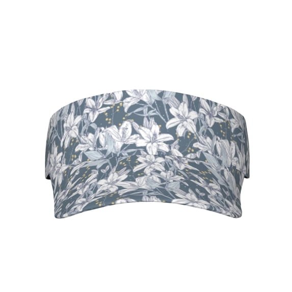KLL Sport Sun Visor Hats Ball Caps Empty Top Baseball Sun Cap for Men Women-Lilies Flowers