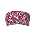 thumbnail image 1 of KLL Sport Sun Visor Hats Ball Caps Empty Top Baseball Sun Cap for Men Women-Palm Tree Pattern on Red, 1 of 6