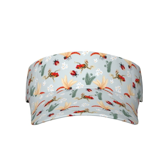 KLL Sport Sun Visor Hats Ball Caps Empty Top Baseball Sun Cap for Men Women-Ragonfly And Ladybug
