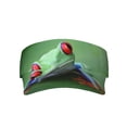 thumbnail image 1 of KLL Sport Sun Visor Hats Ball Caps Empty Top Baseball Sun Cap for Men Women-Red-Eyed Tree Frog-1, 1 of 6