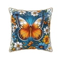 thumbnail image 1 of KLL Spring Butterfly Flowers Decorative Throw Pillow Covers Velvet Soft for Couch Sofa Bedroom Living Room Outdoor (No pillow core)- 18"x18", 1 of 5