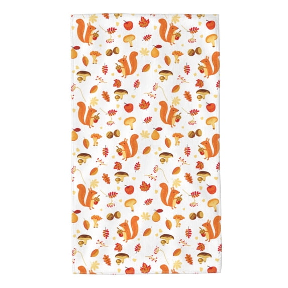 KLL Squirrel InThe Forest3 Ultra Absorbent & Soft Hand Towels for Bath, Hand, Face, Gym and Spa-27.5x16in