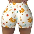thumbnail image 1 of KLL Squirrel Maple Leaves And Nuts Pattern Workout Shorts for Women Scrunch Short Gym Yoga Running Sport Active Exercise Fitness Shorts, 1 of 8