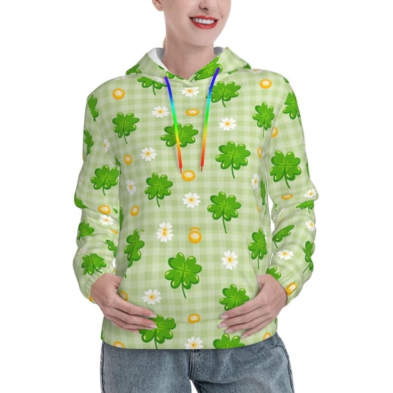 KLL St Patrick's Day11 for Womens Pullover Hoodie with Pocket Hooded Long Sleeve Shirts Sweatshirt for Women-Medium