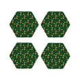 thumbnail image 1 of KLL St. Patrick's day Drink Coasters Set of 4,PU Leather Absorbent Coasters Set Decorative Coffee Cup Coasters Housewarming Gift for Home Decor-Hexagon, 1 of 6