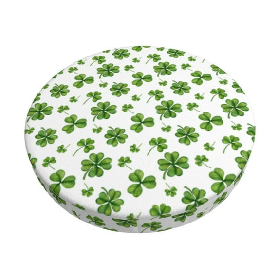 KLL St. Patrick's day Round Bar Chair Cushion Cover,Bar Stool Protector with Elastic, Soft Washable-13 inch