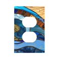 thumbnail image 1 of KLL Stained Glass Ocean Wave Pattern Electrical Outlet Covers, 3" x 5" 1 Pack Electric Receptacle Plug Covers for Decorator Receptacle Outlet & Switch-Style S, 1 of 6