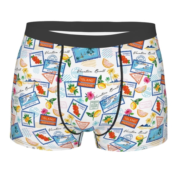KLL Summer Stamp Men's Cotton Boxer Briefs Underwear-XX-Large