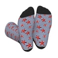 thumbnail image 1 of KLL Starfish Navy Blue Stripe Print Cool Socks Men's Women's Crew Socks Funny Crazy Novelty Stockings, 1 of 7