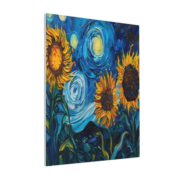 KLL Starry Night Sunflower Field Print Canvas Wall Art, Canvas Painting Prints Canvas Art Wall Decor Home Decoration for Living Room Bedroom Office