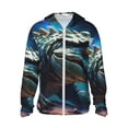 thumbnail image 1 of KLL Starry Sky Colorful Crocodile A Print Men's Women’s UPF 50+ Sun Protection Outdoor Hoodie Jacket Long Sleeve Fishing Hiking Performance Shirt-3X-Large, 1 of 6