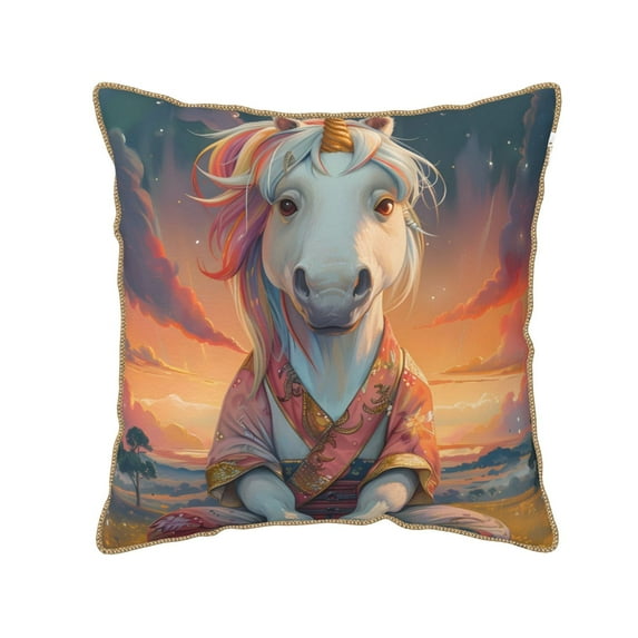 KLL Starry Sky Cute Horse Decorative Throw Pillow Covers Velvet Soft for Couch Sofa Bedroom Living Room Outdoor (No pillow core)- 20"x20"