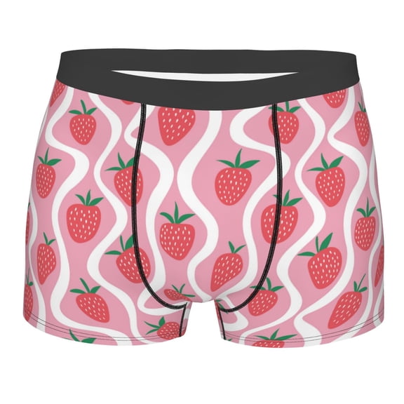 KLL Strawberries Men's Cotton Boxer Briefs Underwear-XX-Large