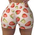 thumbnail image 1 of KLL Strawberries Pattern Workout Shorts for Women Scrunch Short Gym Yoga Running Sport Active Exercise Fitness Shorts, 1 of 8
